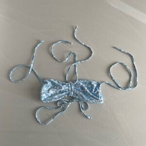 Zaful Blue Floral Bikini Top